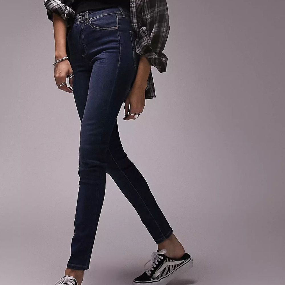 TOPSHOP Moto 30 Dark Wash Indigo Blue Leigh Stretch Jeans